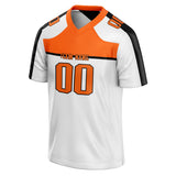 Custom Unisex White & Orange Pattern Football Jersey