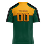 Custom Unisex Green & Gold Pattern Football Jersey