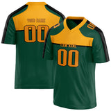 Custom Unisex Green & Gold Pattern Football Jersey