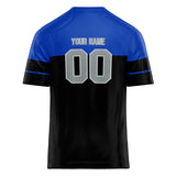 Custom Unisex Black & Blue Pattern Football Jersey