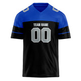 Custom Unisex Black & Blue Pattern Football Jersey