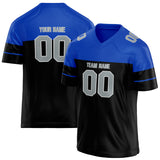 Custom Unisex Black & Blue Pattern Football Jersey