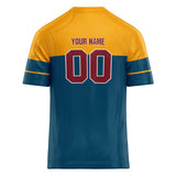 Custom Unisex Navy & Gold Pattern Football Jersey