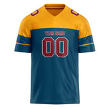 Custom Unisex Navy & Gold Pattern Football Jersey