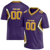 Custom Unisex Purple & Gold Pattern Football Jersey