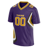 Custom Unisex Purple & Gold Pattern Football Jersey