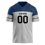 Custom Unisex Gray & Navy Pattern Football Jersey