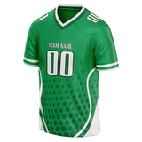 Custom Unisex Green & White Pattern Football Jersey