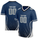 Custom Unisex Navy & Gray Pattern Football Jersey