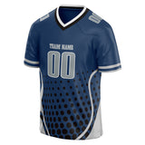 Custom Unisex Navy & Gray Pattern Football Jersey