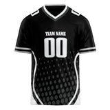 Custom Unisex Black & White Pattern Football Jersey