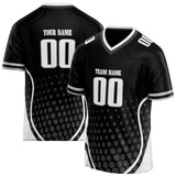 Custom Unisex Black & White Pattern Football Jersey