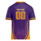 Custom Unisex Purple & Gold Pattern Football Jersey