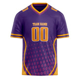 Custom Unisex Purple & Gold Pattern Football Jersey