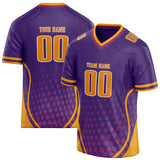 Custom Unisex Purple & Gold Pattern Football Jersey