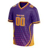 Custom Unisex Purple & Gold Pattern Football Jersey