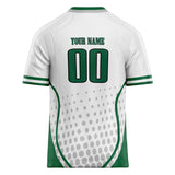 Custom Unisex White & Green Pattern Football Jersey