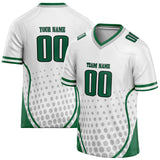 Custom Unisex White & Green Pattern Football Jersey