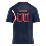 Custom Unisex Navy & Crimson Pattern Football Jersey