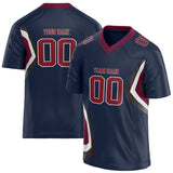 Custom Unisex Navy & Crimson Pattern Football Jersey