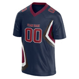 Custom Unisex Navy & Crimson Pattern Football Jersey