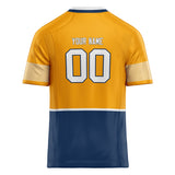 Custom Unisex Gold & Navy Pattern Football Jersey