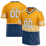 Custom Unisex Gold & Navy Pattern Football Jersey