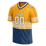 Custom Unisex Gold & Navy Pattern Football Jersey