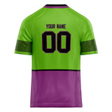 Custom Unisex Neon Green & Purple Pattern Football Jersey