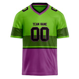 Custom Unisex Neon Green & Purple Pattern Football Jersey