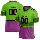 Custom Unisex Neon Green & Purple Pattern Football Jersey