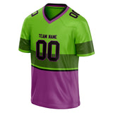 Custom Unisex Neon Green & Purple Pattern Football Jersey