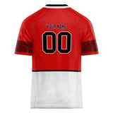 Custom Unisex Red & White Pattern Football Jersey