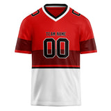 Custom Unisex Red & White Pattern Football Jersey