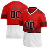 Custom Unisex Red & White Pattern Football Jersey