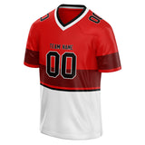 Custom Unisex Red & White Pattern Football Jersey