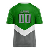 Custom Unisex Green & Gray Pattern Football Jersey