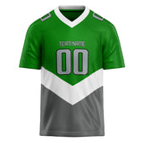 Custom Unisex Green & Gray Pattern Football Jersey