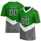 Custom Unisex Green & Gray Pattern Football Jersey