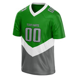 Custom Unisex Green & Gray Pattern Football Jersey