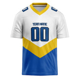 Custom Unisex White & Royal Pattern Football Jersey