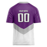 Custom Unisex Purple & White Pattern Football Jersey