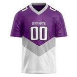 Custom Unisex Purple & White Pattern Football Jersey