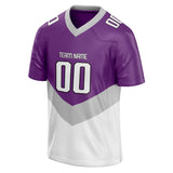 Custom Unisex Purple & White Pattern Football Jersey