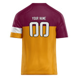 Custom Unisex Crimson & Gold Pattern Football Jersey