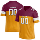 Custom Unisex Crimson & Gold Pattern Football Jersey