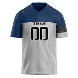 Custom Unisex Navy & Gray Pattern Football Jersey