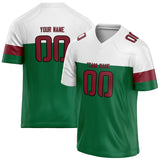 Custom Unisex White & Green Pattern Football Jersey