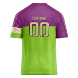 Custom Unisex Purple & Neon Green Pattern Football Jersey