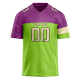 Custom Unisex Purple & Neon Green Pattern Football Jersey